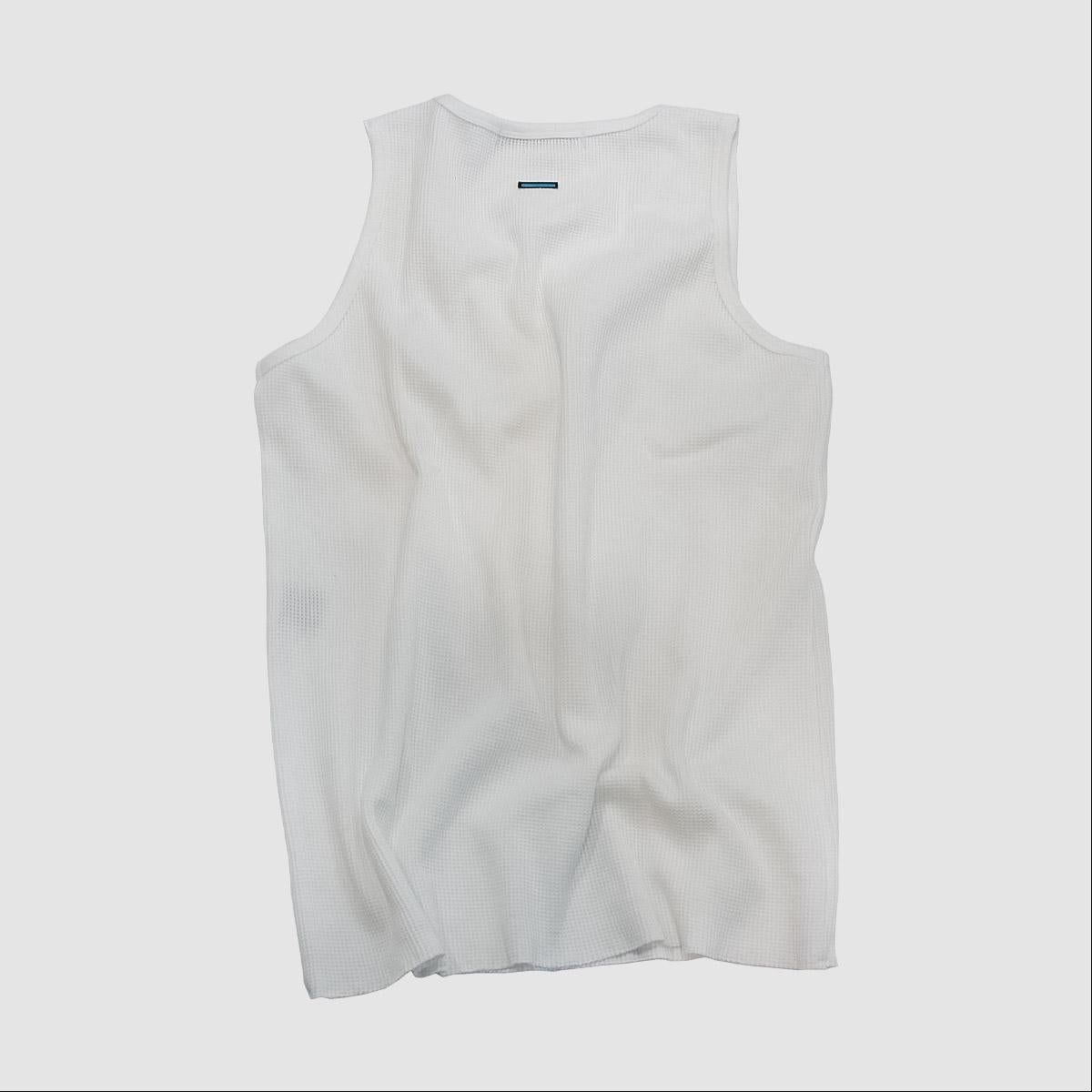 MUZE TURQUOISE LABEL - WAFFLE TANK TOP（WHITE)ミューズ 2022年秋冬 ワッフル タンクトップ ホワイト