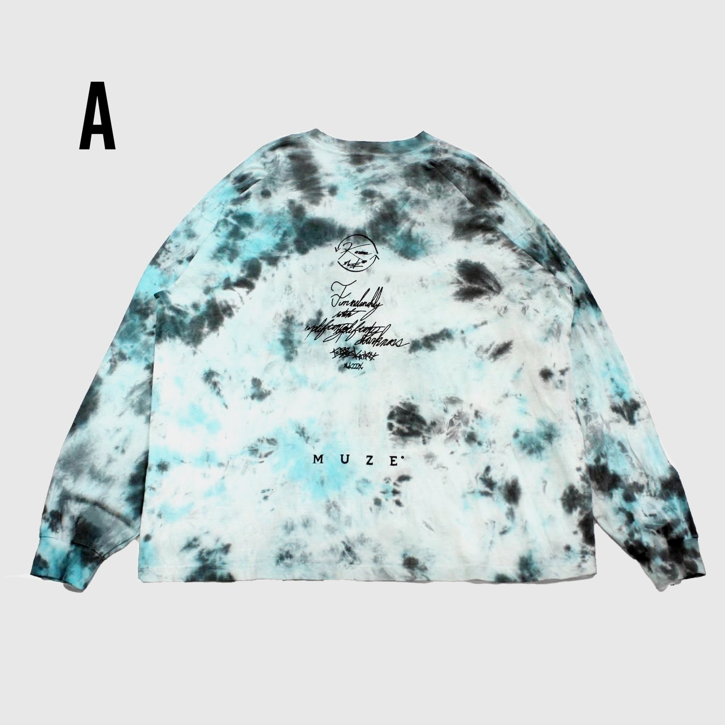 MUZE ミューズ 【TIE-DYE L/S TEE】タイダイ ロングスリーブ(ターコイズ×ブラック)