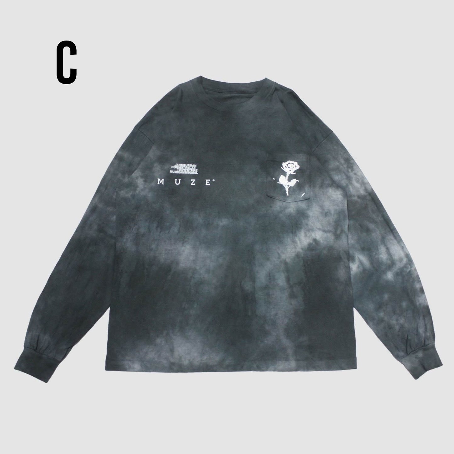 MUZE ミューズ 【TIE-DYE L/S TEE】タイダイ ロングスリーブ(ブラック)
