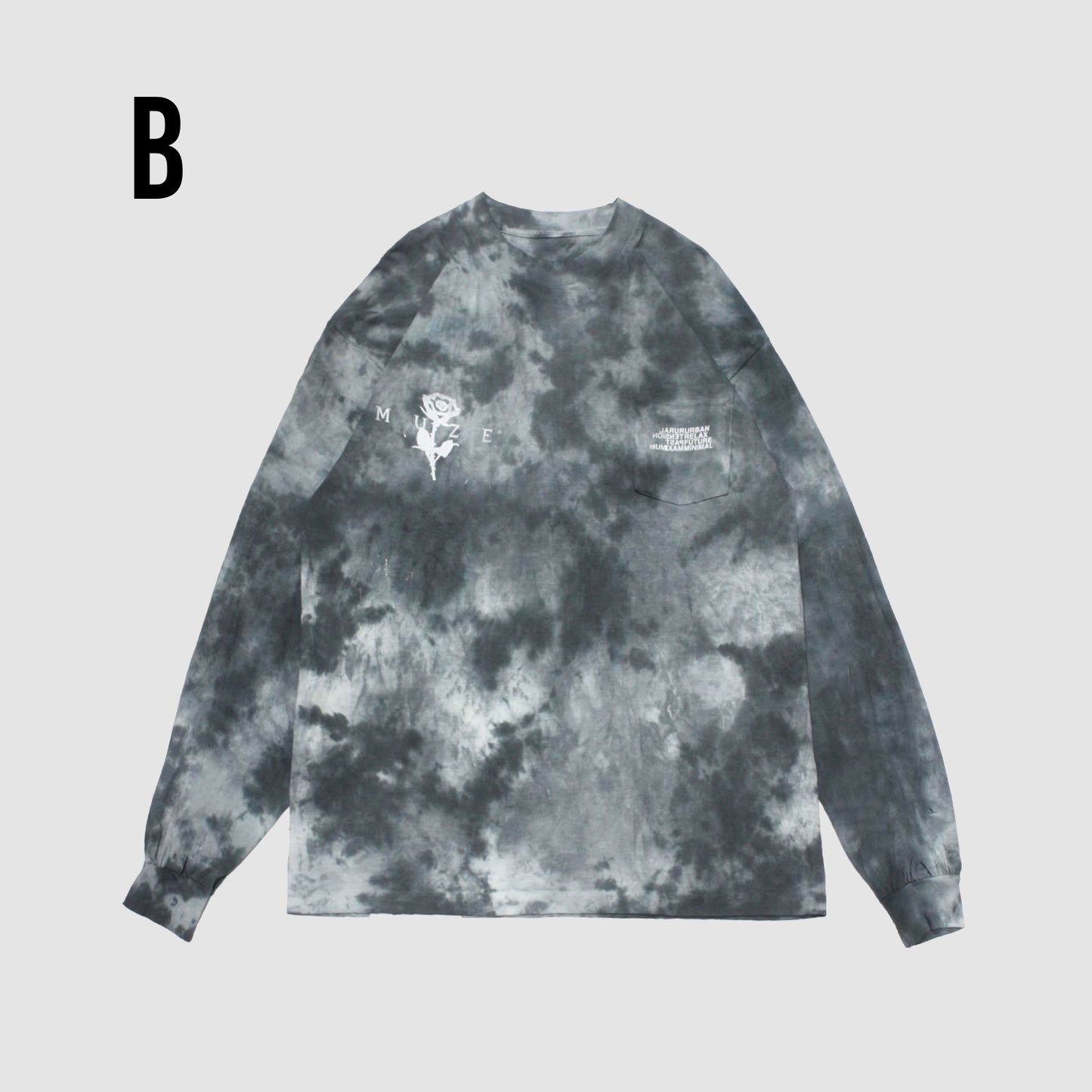 MUZE ミューズ 【TIE-DYE L/S TEE】タイダイ ロングスリーブ(ブラック)