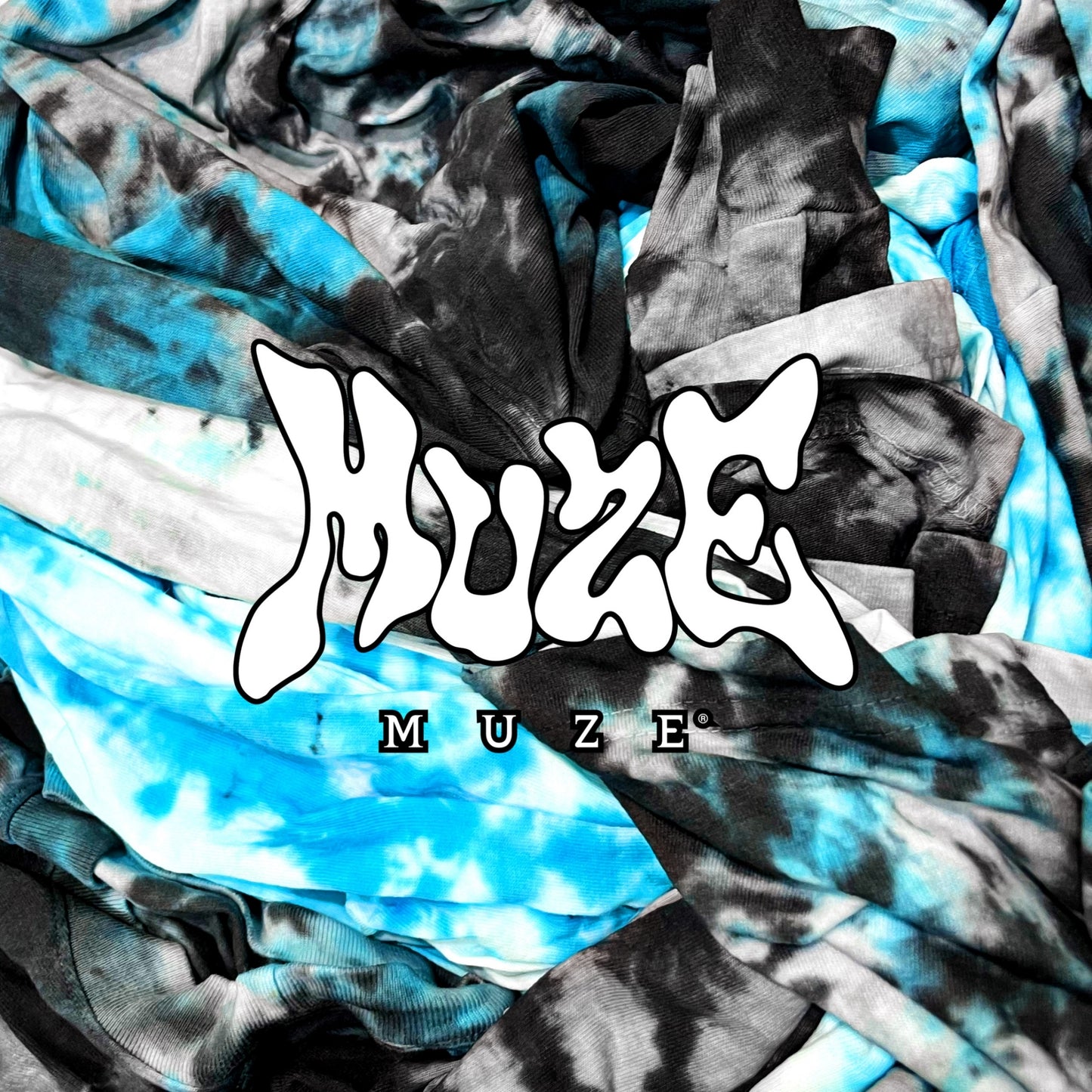 MUZE ミューズ 【TIE-DYE L/S TEE】タイダイ ロングスリーブ(ターコイズ×ブラック)