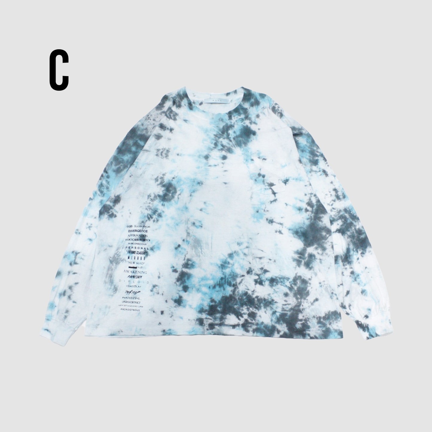 MUZE ミューズ 【TIE-DYE L/S TEE】タイダイ ロングスリーブ(ターコイズ×ブラック)