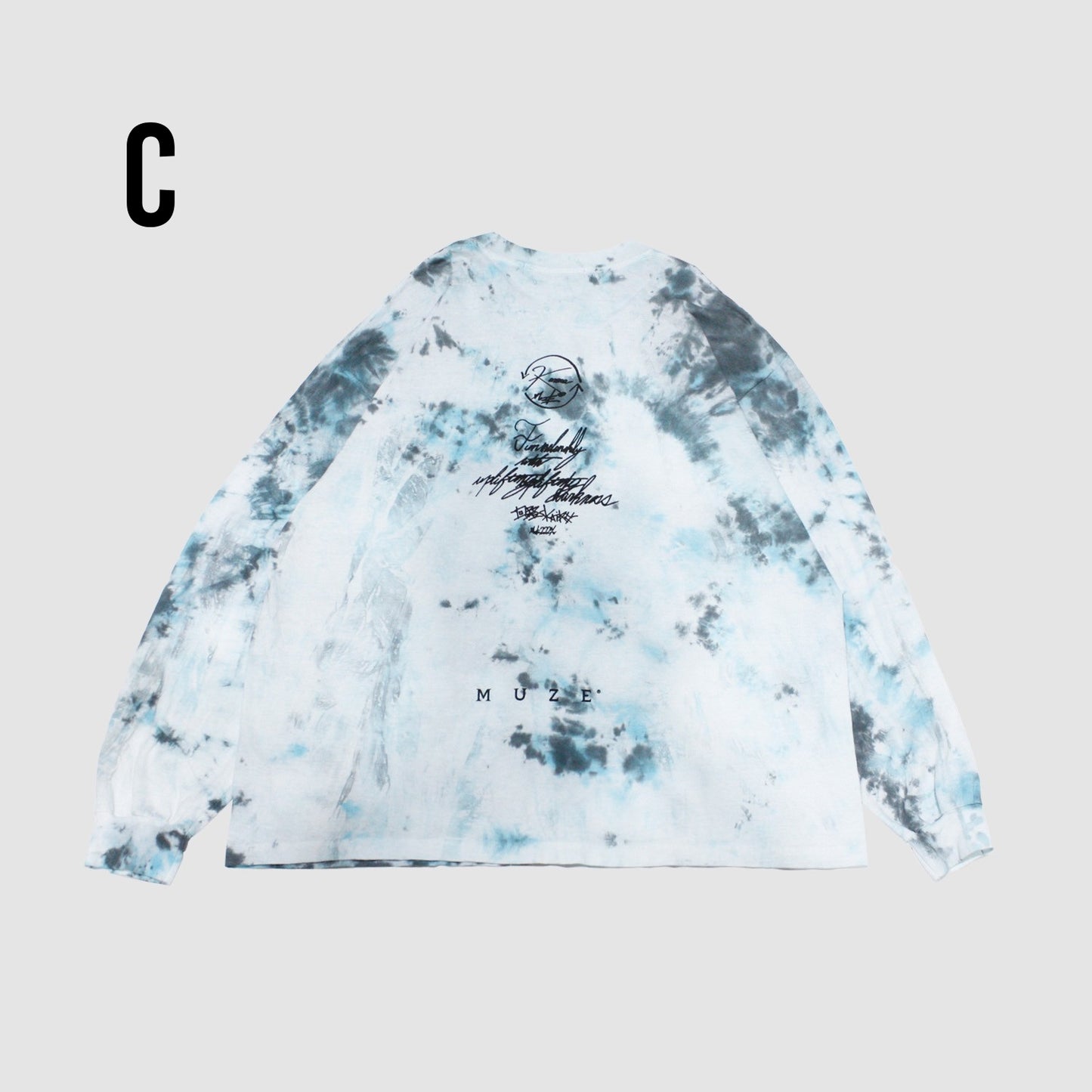 MUZE ミューズ 【TIE-DYE L/S TEE】タイダイ ロングスリーブ(ターコイズ×ブラック)