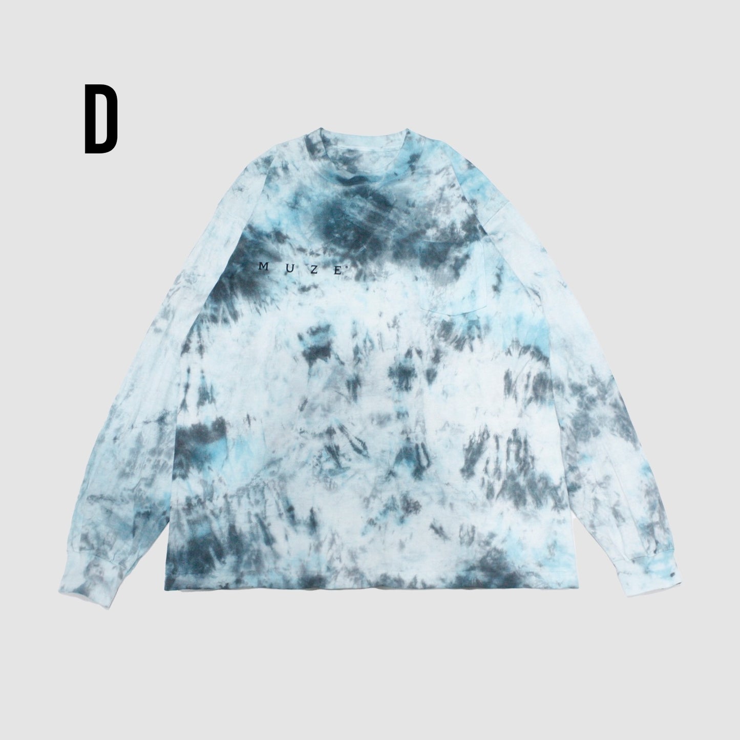 MUZE ミューズ 【TIE-DYE L/S TEE】タイダイ ロングスリーブ(ターコイズ×ブラック)