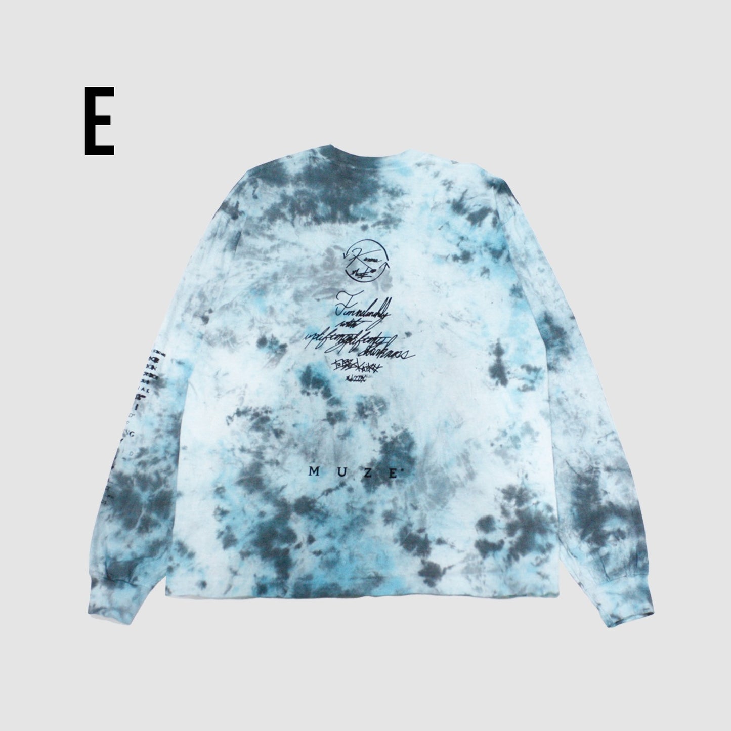 MUZE ミューズ 【TIE-DYE L/S TEE】タイダイ ロングスリーブ(ターコイズ×ブラック)