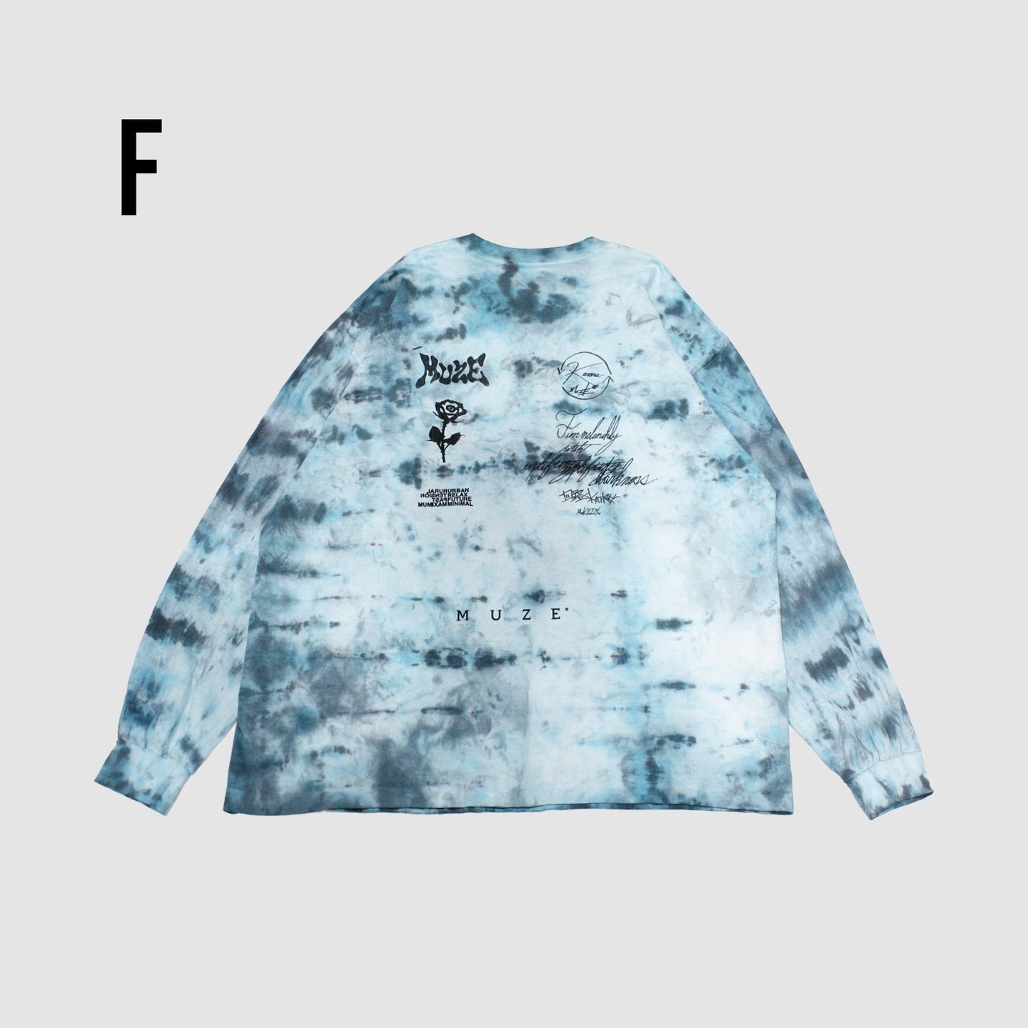 MUZE ミューズ 【TIE-DYE L/S TEE】タイダイ ロングスリーブ(ターコイズ×ブラック)