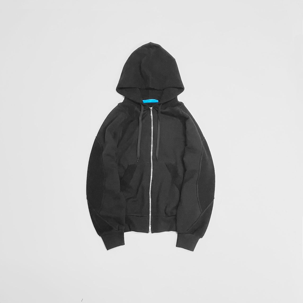 MUZE TURQUOISE LABEL - CIRCUIT RELAXED FIT ZIP-UP HOODIE(BLACK) ミューズ リラックス ジップアップ フーディー ブラック