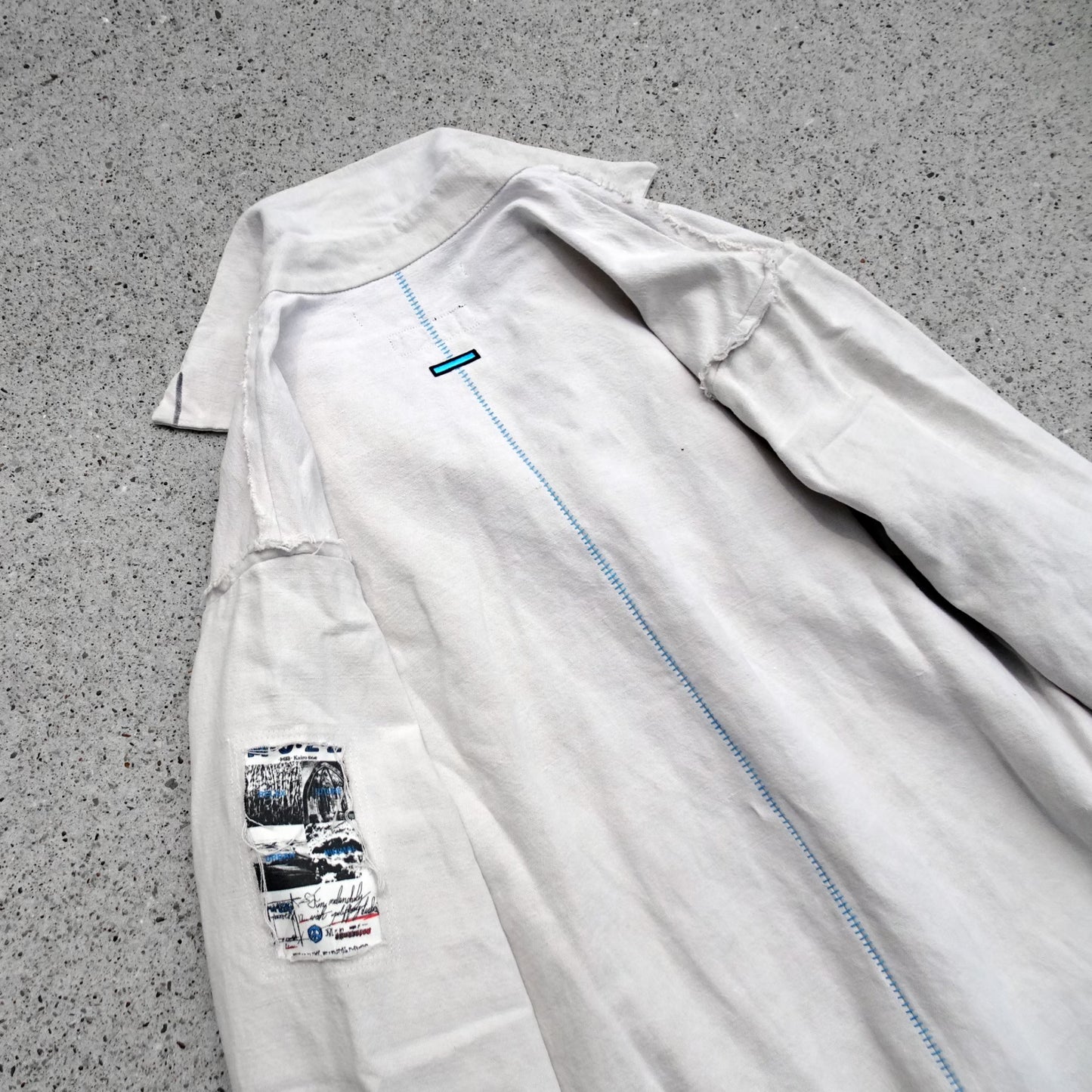 MUZE TURQUOISE LABEL ミューズ ターコイズ レーベル 【×MINUS Cut Off Dress With Chin Strap(VINTAGE BED SHEET)】 ×マイナス カットオフ ドレス ウィズ チンストラップ(ナチュラル)