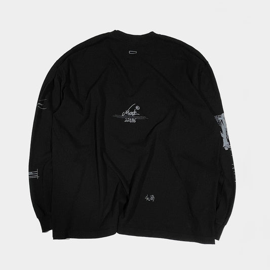 MUZE BLACK LABEL - HANDWRITING LONG SLEEVE T-SH(BLACK) ミューズ 2023春夏 ハンドライティング Tシャツ ブラック