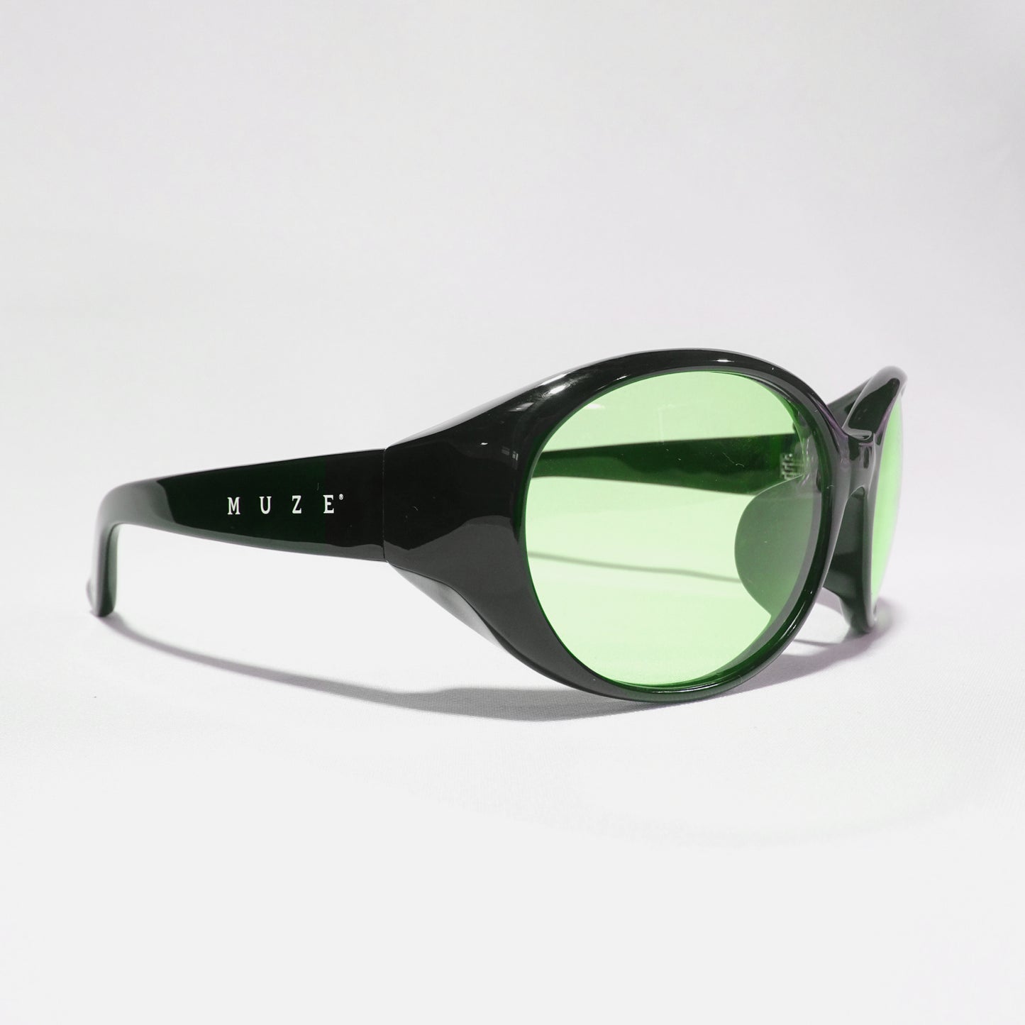 MUZE TURQUOISE LABEL× Ø【EMPTY SETT】™️ - ROUND SUNGLASSES (BLACK×GREEN) ミューズ エンプティーセット ラウンド サングラス ブラック グリーン