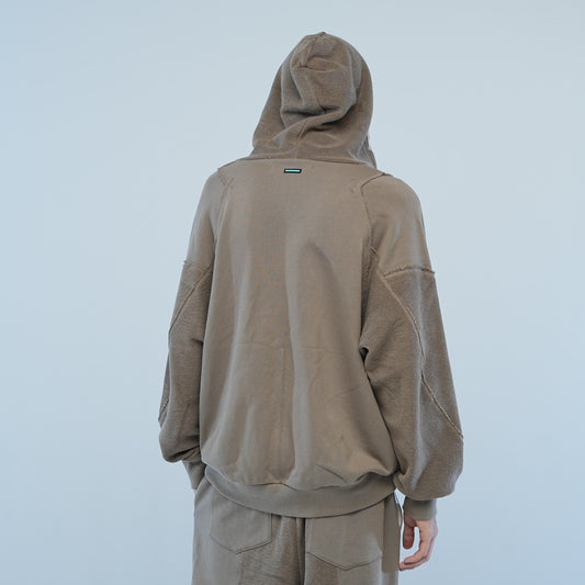 MUZE TURQUOISE LABEL - CIRCUIT RELAXED FIT ZIP-UP HOODIE(BROWN) ミューズ リラックス ジップアップ フーディー ブラウン